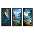 thumbnail image 2 of Designart "Dolphin peaceful Swim I" Animals Framed Wall Art Set Of 3 - Teal Dolphin Frame Canvas Set For Living Room Decor, 2 of 7