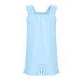 thumbnail image 3 of Girls Short Sets Kids Ruffle Sleeveless Tops and Casual Shorts Girls Summer 2 Piece Outfits Clothes Fashion Solid Color Tank Top and Short Set, 3 of 7
