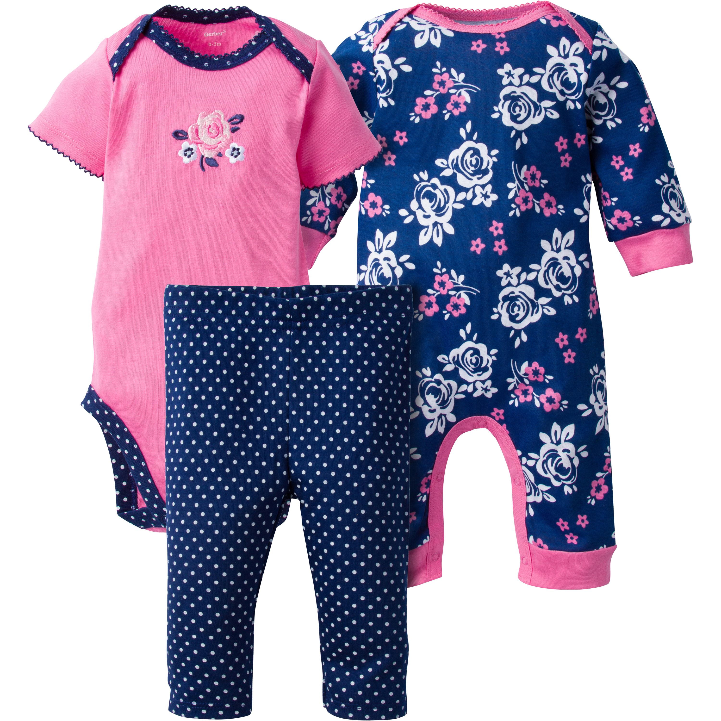 Gerber Newborn Baby Girl Coverall, Onesi