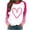 Pink-Shirts, variant on Jsaierl Valentine's Day Shirts Womens Sweet Love Heart Graphic Tees Cotton Long Sleeve Blouse Crewneck Dressy Casual T-shirt Tops Spring Clothes for Women