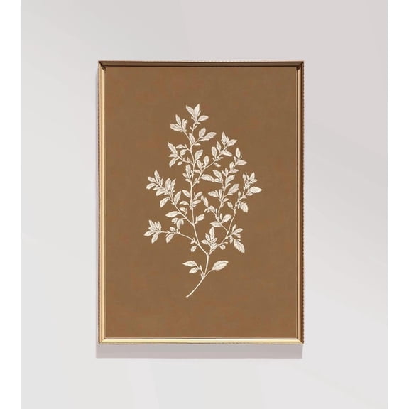 Kiloa English Country Botanical Neutral Brown Minimalistic Wall Art Poster Cottagecore Wall Decor Poster Botanical able Print Poster E463, 8x12 UNFRAMED