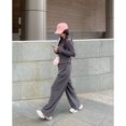 thumbnail image 3 of Traje deportivo de dos piezas para ocio, otoño e invierno, con capucha cepillada, manga larga y pantalones anchos con cintura elástica, 3 of 4