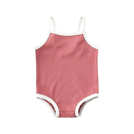 

Canrulo Newborn Baby Girls One-Piece Swimsuit Sleeveless Quick Dry Swimwear Bathing Suit Beachwear Pink 18-24 Months