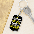 thumbnail image 6 of I Stop When Done Swivel Trucker Keychain Dog Tag Stainless Steel or 18k Gold, 6 of 10
