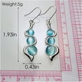 thumbnail image 5 of Earrings for Women Ladies Creative Curve Line Fashion Personalized Cat Eye Gem Wavy Jewelry Gifts, 5 of 6