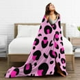 thumbnail image 5 of DouZhe Ultra-Soft Micro Fleece Lightweight Flannel Bed Blanket, Pink Leopard Camouflage Print Cozy Warm Throw Blankets, 60"x50", 5 of 7