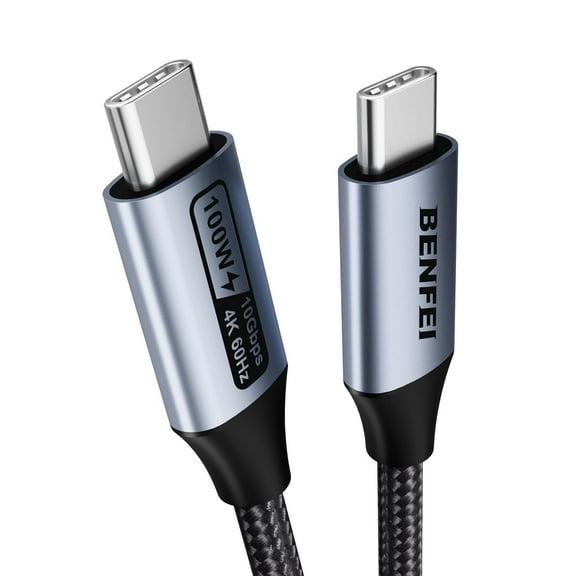 BENFEI USB C to USB C Monitor Cable(4K@120Hz), 100W PD Fast Charge, 10Gbps Data Transfer, 3ft Tangle-Free Silicone Cable