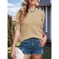 thumbnail image 3 of Weardear Womens Summer Short Sleeve Knit Tops Puff Solid Color Pullover Sweater Casual Crew Neck Blouses Tops, 3 of 5