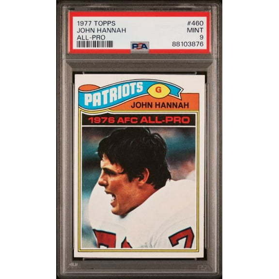 Graded 1977 Topps John Hannah #460 Football Card PSA 9 Mint