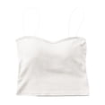 thumbnail image 2 of Mifsaly Camisole with Built in Bra for Women Square Neck Spaghetti Strap Cami Shirts Seamless Lightweight Slim Fit Layering Tank Tops White,Free Size, 2 of 6