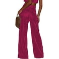 thumbnail image 4 of Womens Velvet Wide Leg Pants High Waisted Palazzo Trousers with Pockets, 4 of 6