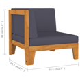 thumbnail image 4 of vidaXL 4 Piece Garden Lounge Set with Cushions Solid Acacia Wood, 4 of 5