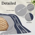thumbnail image 3 of Navy Blue Striped Throw Pillow Cover 20 x 30 Inch Decorative Pillow Cover Contemporary Geometric Art Rustic Lumbar Pillowcase Seasonal Rectangle Cushion Case for Couch Sofa Bed Living Room, 3 of 9