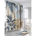 thumbnail image 3 of Watercolor Palm Trees Shower Curtain, Vintage Tree Scenery Waterproof Shower Curtain Set with 12 Hooks Lightweight Washable Fabric Shower Curtains for Bathroom 72x78 Inches, 3 of 6