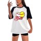 thumbnail image 3 of Gibobby Casual Playera de Manga Corta para Mujer Hombres y mujeres Mismo párrafo Raglan Hombro Manga corta Nuevo Béisbol Amor Raglan Hombro Cuello redondo Camiseta (Negro,M), 3 of 3