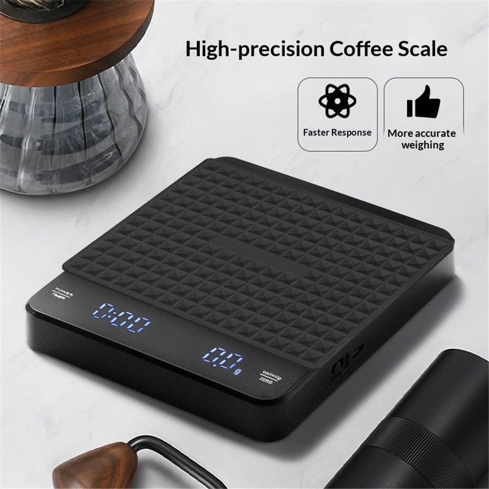 Digital Coffee Scale 3kg/0.1g High Precision Espresso Scale Tare Function for Pour Over Maker Brew（black）