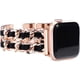 thumbnail image 1 of Cadena Dorada Cuero Negro Oro Rosa, Correa de Metal de Doble Fila para Mujer Compatible con Apple Watch 42 mm 44 mm 45 mm, Correa de Acero Inoxidable iWatch Series 8/7/6/5/4/3/2/1/SE (2022/2020), 1 of 5