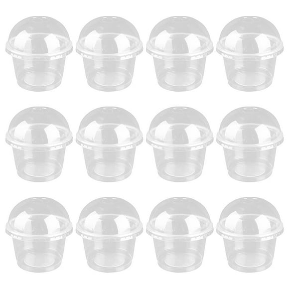 LULULION Proof Plastic Cake Cups with Lids for Restaurants 20Pack 3.7X3.7X2.5in
