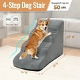 thumbnail image 3 of LCOKEIY Gray Curved Dog Stairs Ramp for High Beds Couch Soft, 20" H, 4-Step Dog Steps for  Small  Dogs and Cats, Non-Slip Pet Stairs, 3 of 6
