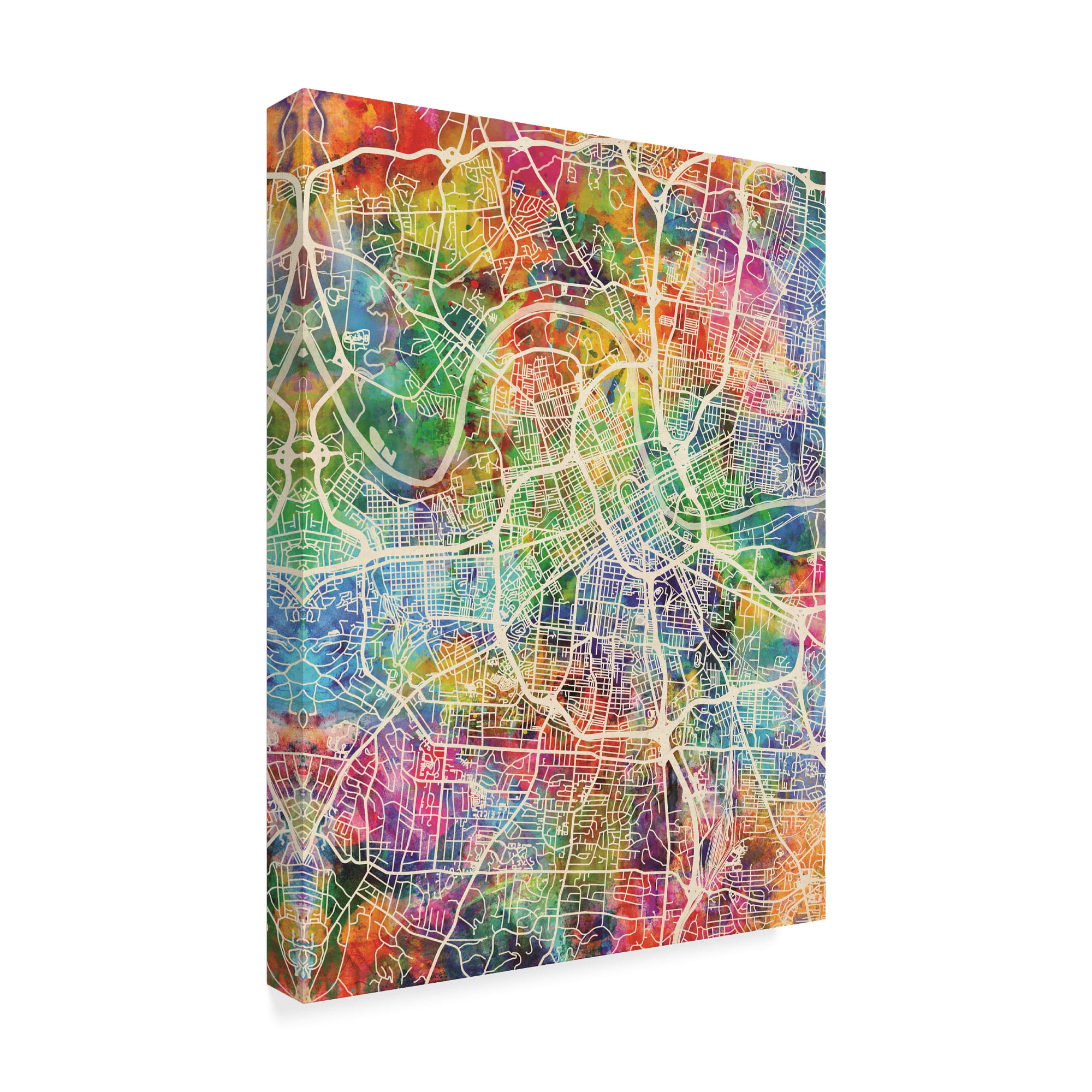 Trademark Fine Art 'Nashville Tennessee City Map' Canvas Art by Michael Tompsett