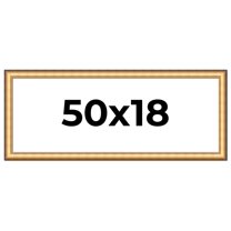 50x18 Frame Gold Plein Aire Solid Wood Picture Frame Width 2 Inches | Interior Frame Depth 0.5