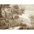 thumbnail image 2 of Swanivelt, Herman 24x19 Gold Ornate Wood Framed with Double Matting Museum Art Print Titled - Italian Pastoral II, 2 of 4