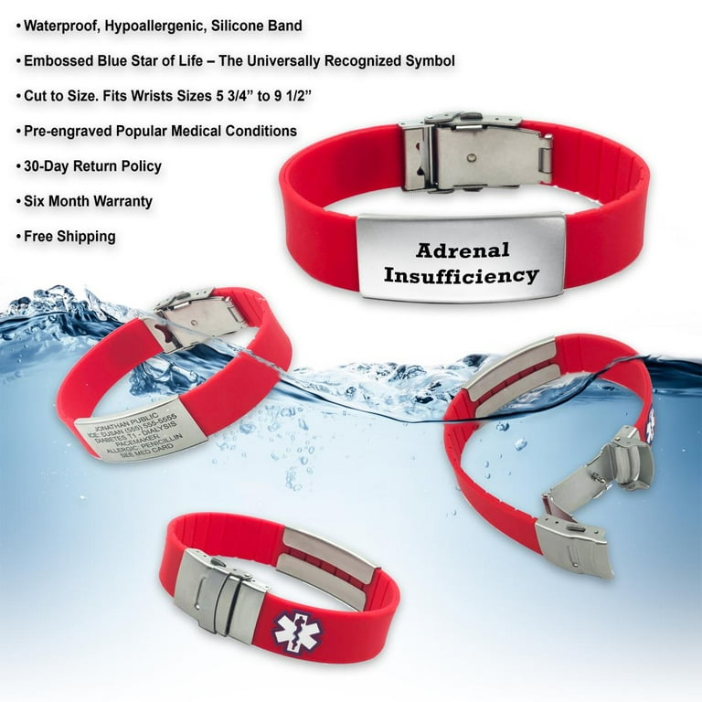 Red medical 2025 alert bracelet