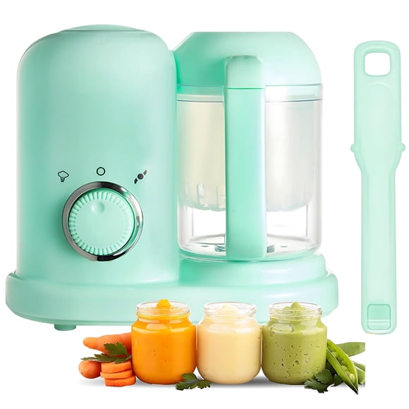 Procesador de Alimentos Bebe con Vapor y Licuadora de Puré, Fabricante de Alimentos para Bebés 4 en 1, Gran Capacidad, 300W (Verde)