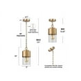 thumbnail image 2 of Uolfin Mid-Century Cylinder Kitchen Island Hanging Pendant Light 1-Light Brass Gold Modern Pendant Light with Clear Glass Shade, 2 of 4