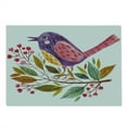 thumbnail image 2 of Leaf Cutting Board, Watercolor Styled Effect a Bird Sitting on Branch Leaves Print, Decorative Tempered Glass Cutting and Serving Board, Large Size, Purple Fern Green, by Ambesonne, 2 of 5