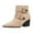 Beige, variant on Ankle Boots for Women Pointy Toe Stacked Heel Side Zipper Chelsea Fall Booties