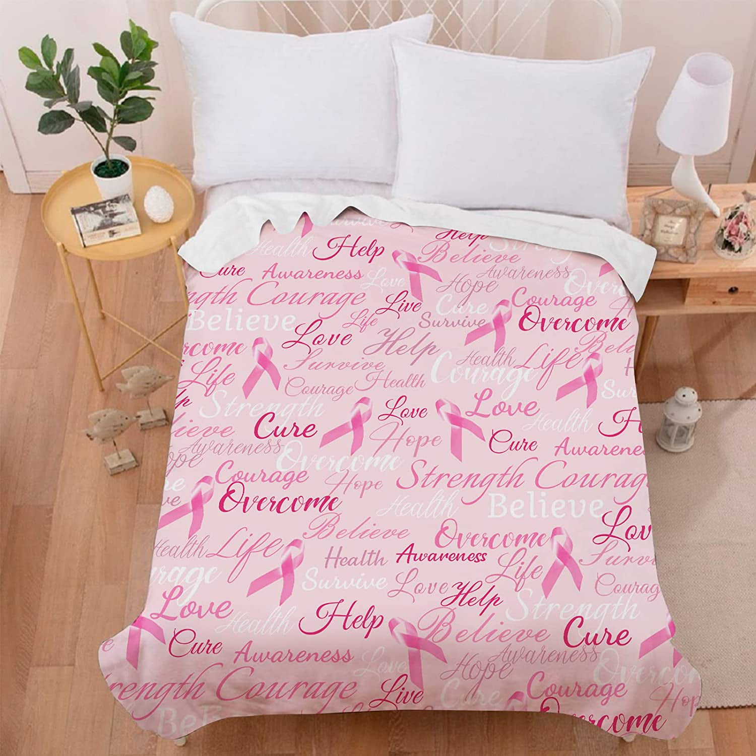 Breast Cancer Gifts for Women, Breast Cancer Flannel Throw Blankets, Super  Soft & Skin-Friendly, Best Gifts for Cancer Patients, Perfect Get Well Soon