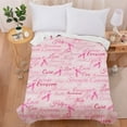 thumbnail image 2 of Breast Cancer Blanket Pink Ribbon Throw Blankets Soft Flannel Breast Cancer Awareness Blankets and Throws Breast Cancer Survivor Gifts for Women, 2 of 5
