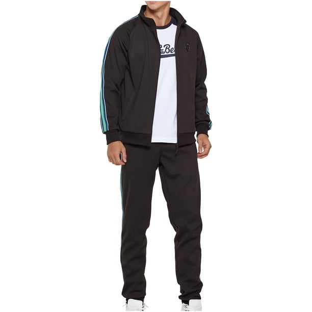 Otoño e invierno, nuevo suéter informal a rayas sueltas para hombre, traje deportivo Pompotops oipoqjl8865