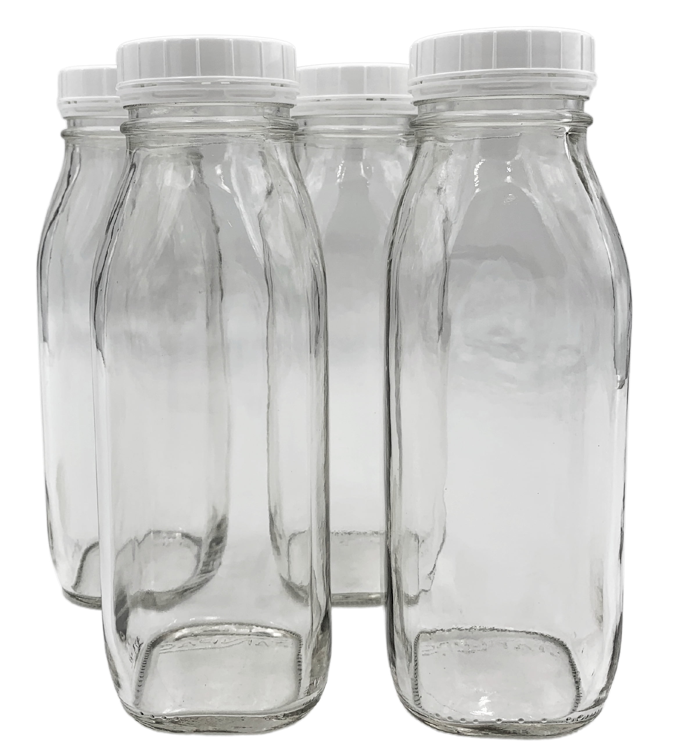16 Oz Glass Water Bottle Virtually Unbreakable with Thick Sides and Screw-on Cap