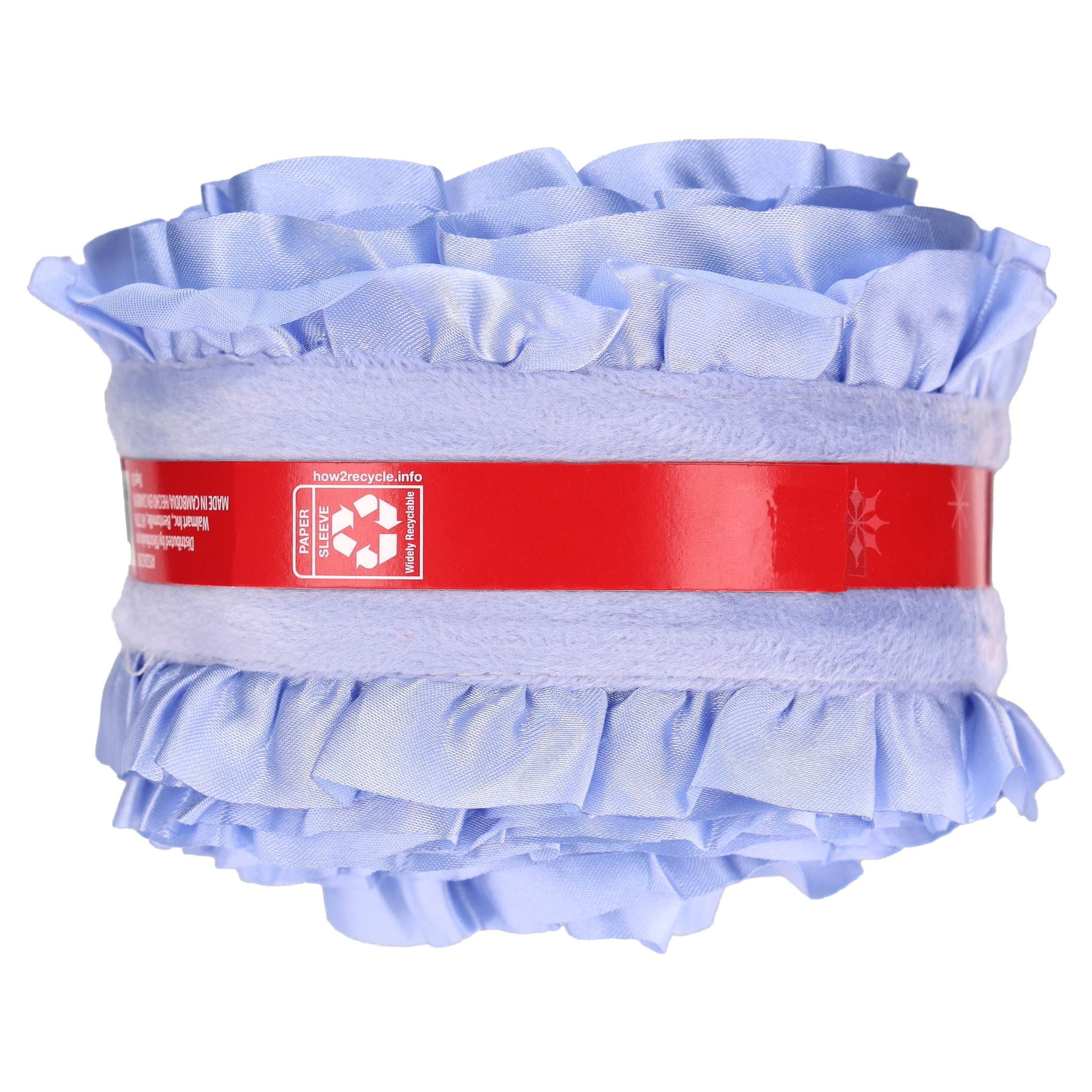 Blue Velvet Ruffle Christmas Ribbon, 2.5" x 25', by Holiday Time