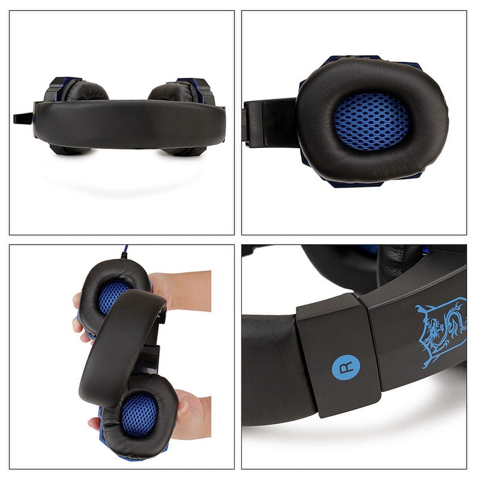 TekDeals 3.5mm Gaming Headset Mic Headphones Stereo Bass Surround For PS5 PS4 PC Xbox One, Blue