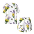 thumbnail image 2 of Sigee Lavender Flowers for Sleepwear Casual Pjs with Pockets Women's Pajamas Sets Shorts 2 Piece Short Sleeve Lounge Sets Large, 2 of 9