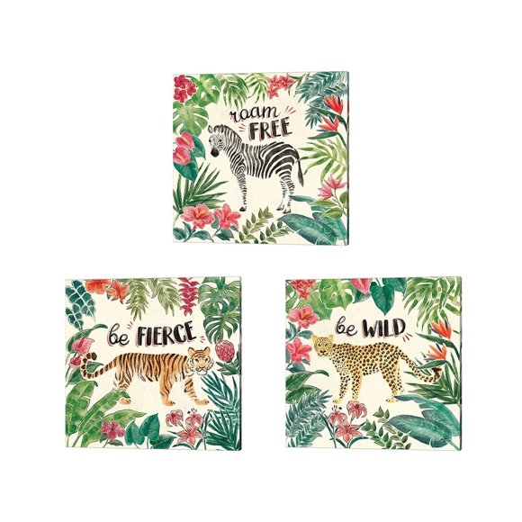 Metaverse Janelle Penner 'Jungle Vibes' Canvas Art (Set of 3)