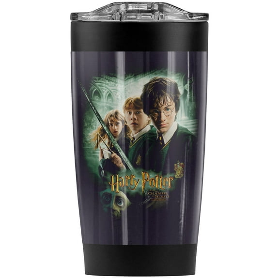 Harry Potter Chamber Of Secrets Poster Stainless Steel Tumbler 20 oz Coffee Travel Mug/Cup, Vacuum Insulated & Double Wall with Leakproof Sliding Lid | Great for Hot Drinks and Cold Beverages