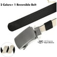 thumbnail image 2 of Men Nylon Reversible Ratchet Belt, Men Web Casual Work Belt for Jeans Pants with Automatic Slide Buckle, 2 of 7