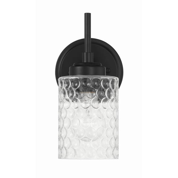 Craftmade - Claire 1 Light 10 in. Flat Black Finish Wall Sconce with Clear Bubble Glass