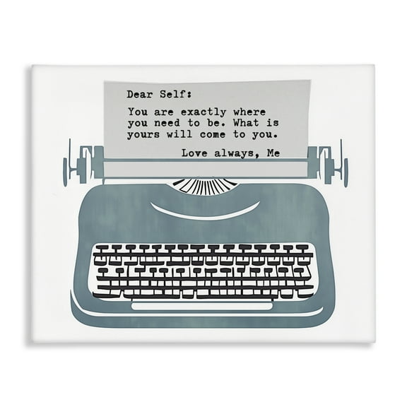 Stupell Industries Inspirational Typewriter Note to Self Canvas Wall Art design by Annabelle Hall, 16 x 20