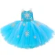 thumbnail image 3 of Disfraz de reina Elsa para niñas, para Halloween, carnaval, cumpleaños, fiesta, vestidos, copos de nieve, lentejuelas, tutú elegante para niños, vestido de princesa, capa, 3 of 5