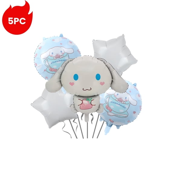 5 Pcs Foil Balloons Are Used As Decorative Elements To Enhance The Atmosphere Of Cinnamoroll-Themed Party