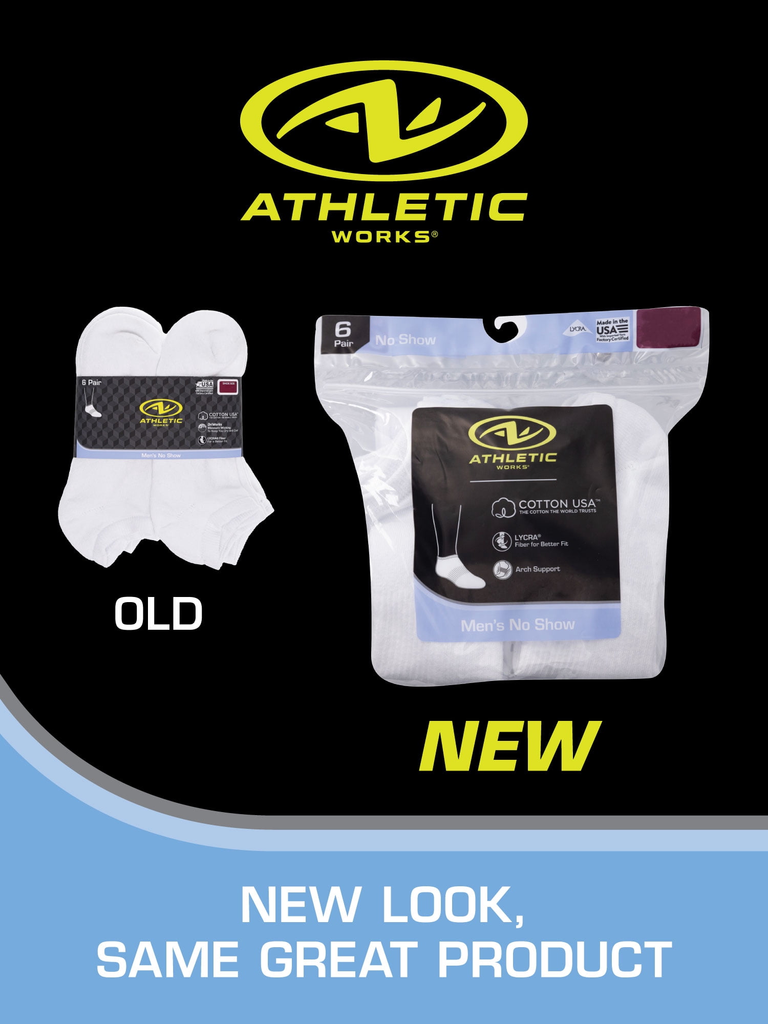 Athletic Works Men's P6 Noshow