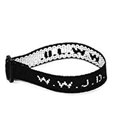 thumbnail image 2 of Black Woven WWJD Cloth Bracelet, 2 of 2