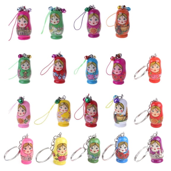 Yokua Handmade Matryoshka Stacking Nested Dolls Souvenir Pendant Kids’ Favor Bag Accs