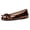 Brown Pu, variant on YDN Women Classic Bowknot Round Closed Toe Ballet Flats Slip On Pumps Low Heel Simple Dressy Casual Soft Shoes Size 5 Purple