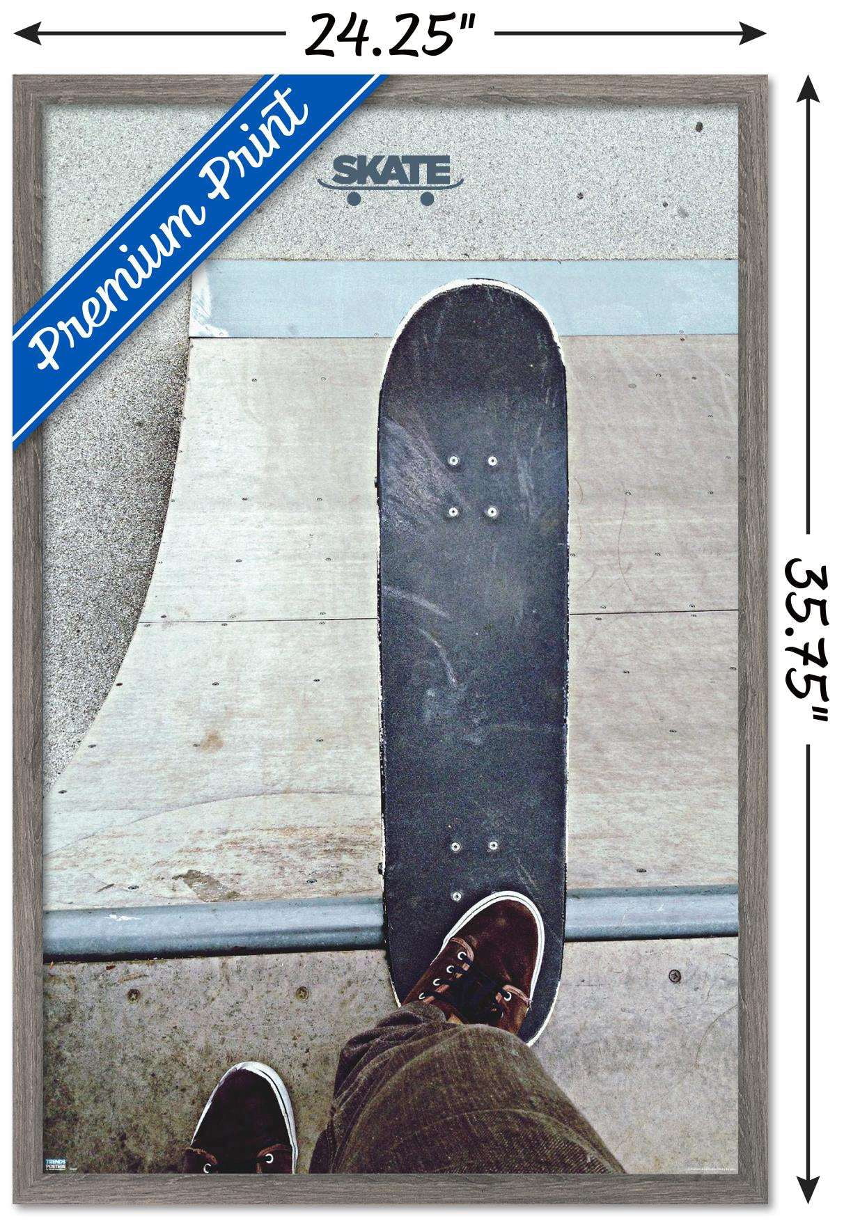 Skateboarding - Drop In Wall Poster, 22.375" x 34", Framed